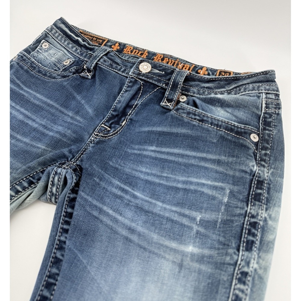 Rock Revival Jeans Womens 29 Blue Alivia Skinny Stretch Distressed Denim Pants